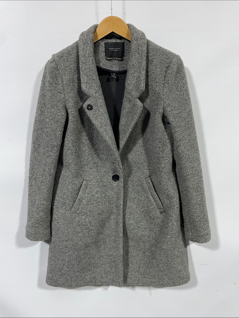 Scotch & Soda Gray Wool Pea Coat